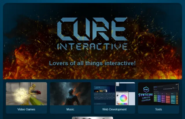 Cure Interactive production website screenshot.